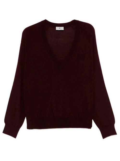 WOOL SWEATER WITH LOGO ELISABETTA FRANCHI | MK34S57E2EA4 Merlot